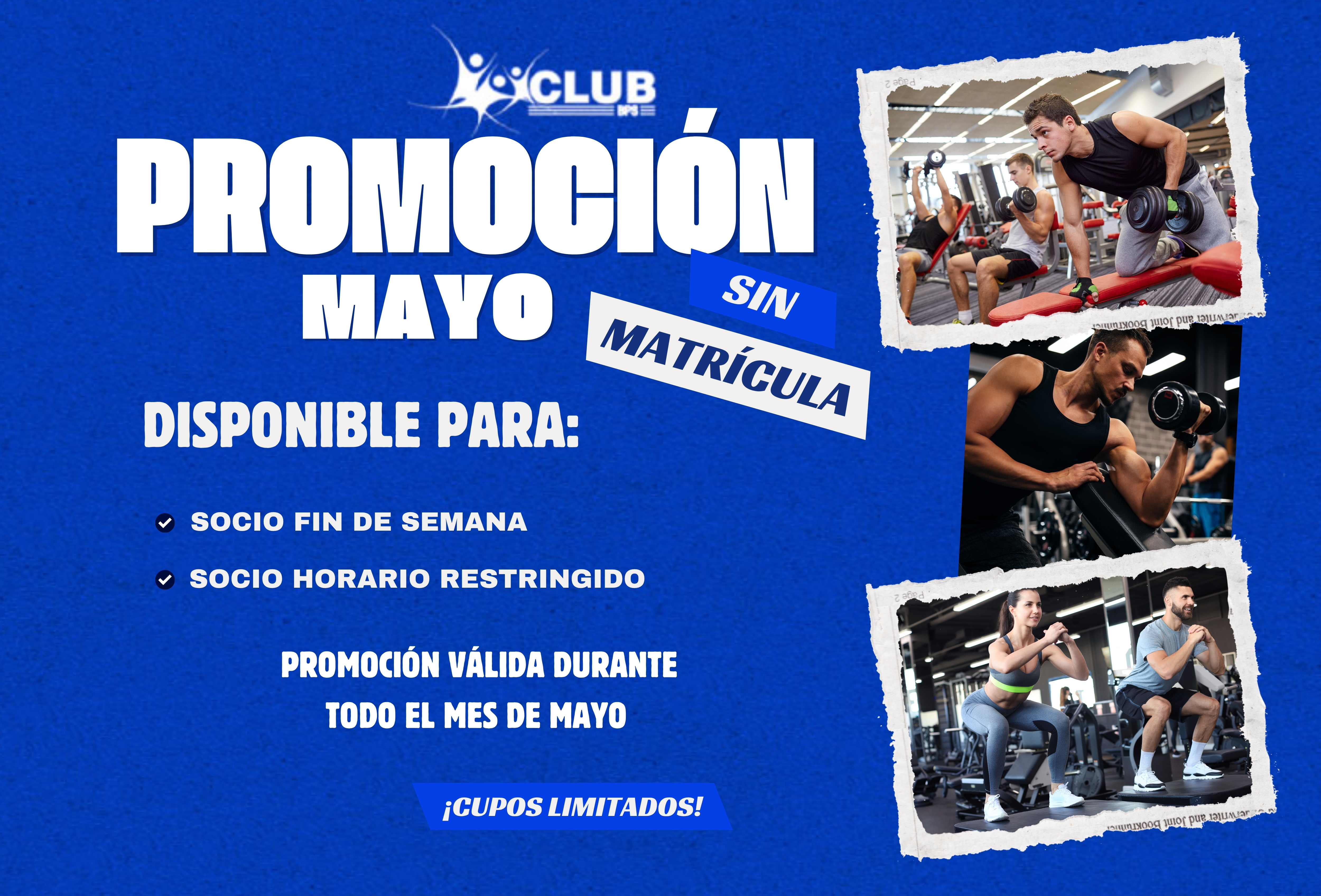 MAYO SIN MATRÍCULA  ¡CUPOS LIMITADOS!